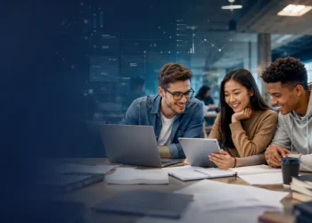 University students using AI tools to study, research, and collaborate