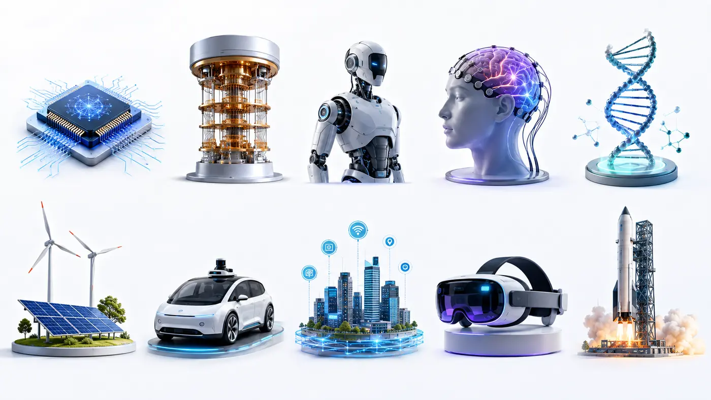 Ten technology fields likely to influence industry and society through 2030.